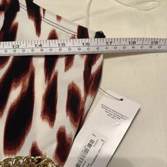 Bold Element Brown and Black Leopard Print Sleeveless Jumpsuit Chain Belt - Picture 8 of 16